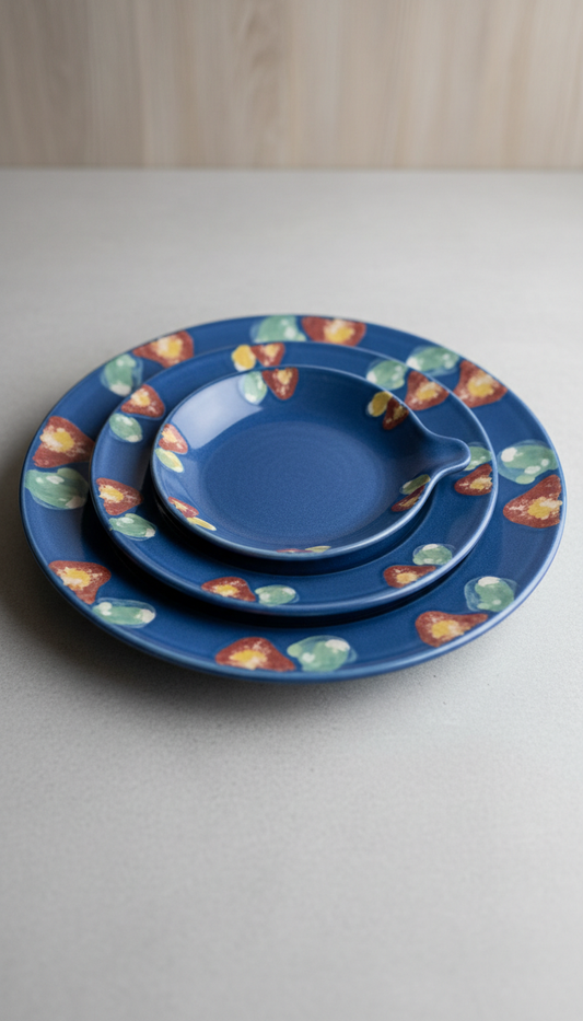 Cerulean Accent Dinner Plates